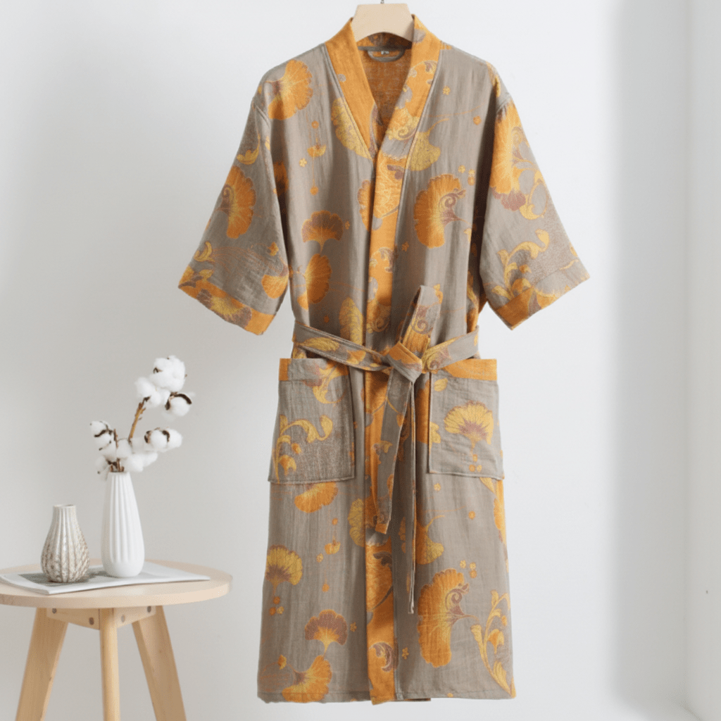 KIMOGINKO – Omkeerbare kimono-badjas van biologisch katoen voor ademend comfort. 6