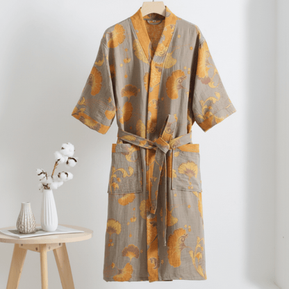 KIMOGINKO – Omkeerbare kimono-badjas van biologisch katoen voor ademend comfort. 6