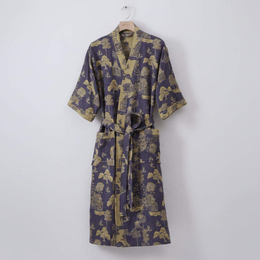 KIMOGINKO – Omkeerbare kimono-badjas van biologisch katoen voor ademend comfort. 8