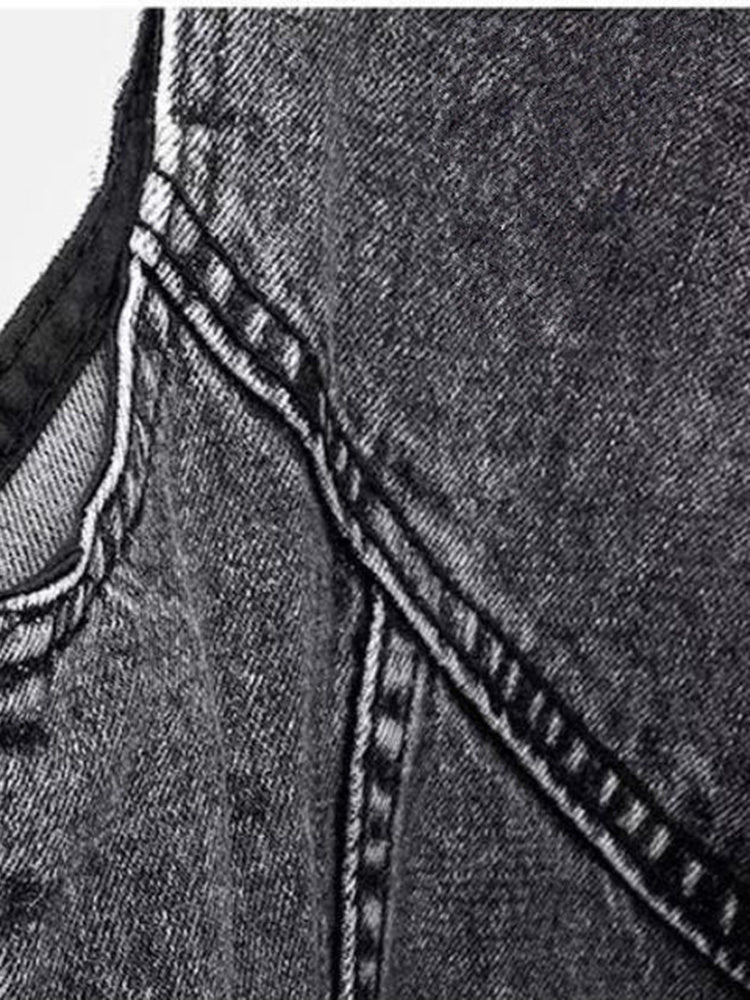 Kutti | Damska Kamizelka Denim Biker Bez Rękawów Casual