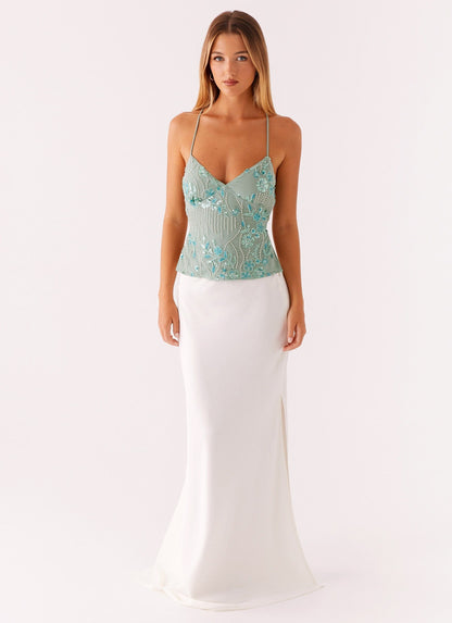 Echo - Sequin Deep V Strap Embellished Top
