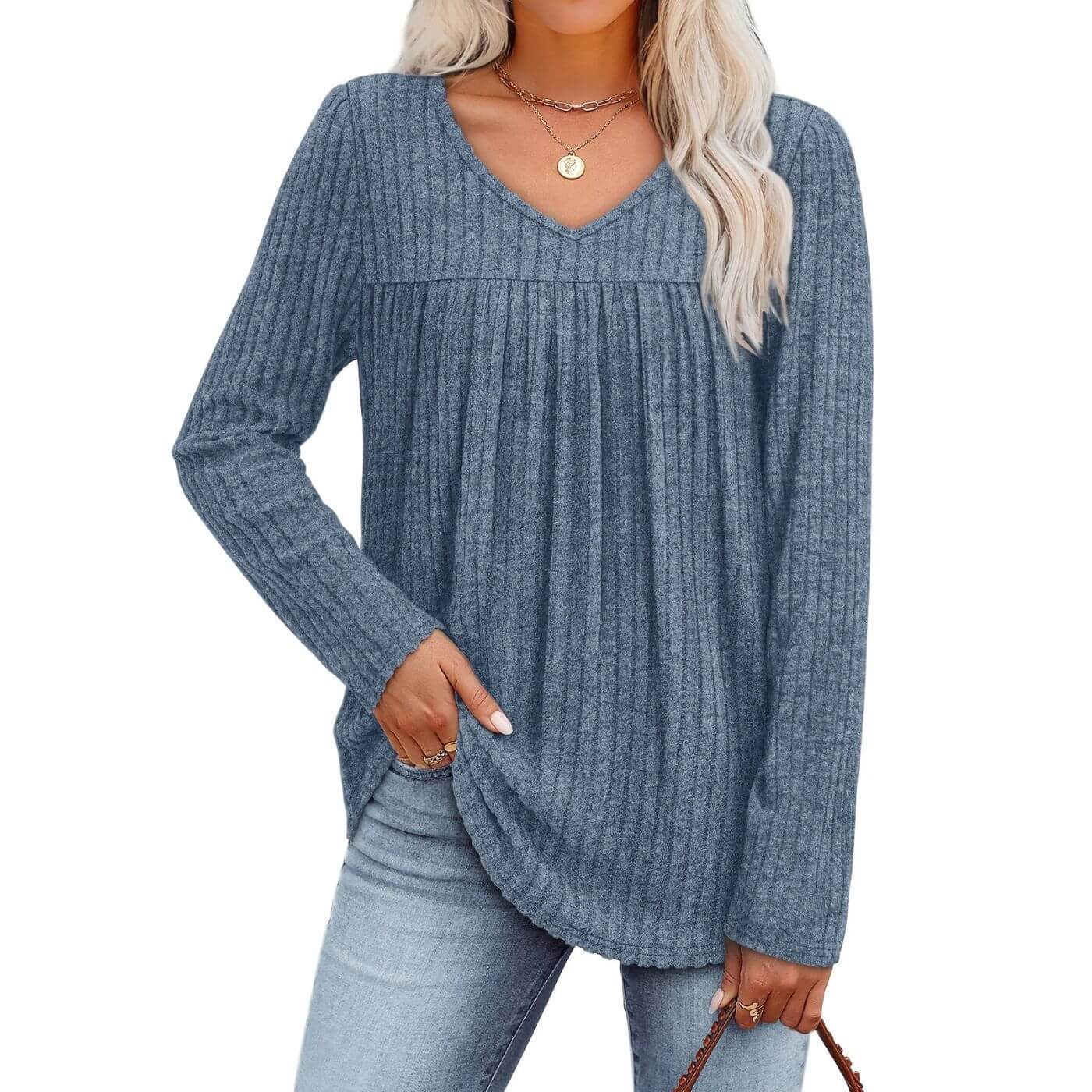 Karoline™- Lett Langermet Bluse