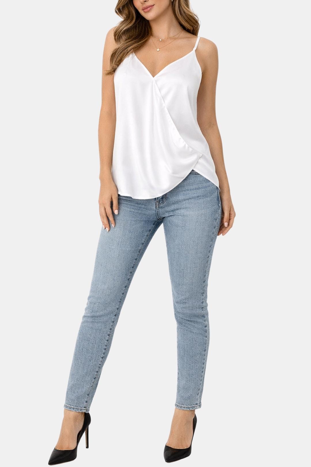 Kassandra - Halter Wrap V Neck Sleeveless Tank Top