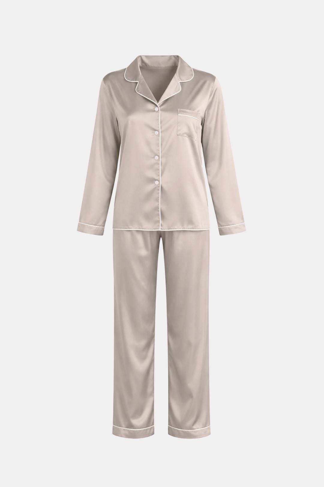 Katerina - Button Down Lapel Collar Set Pyjamas