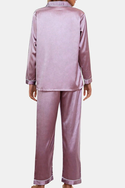 Katerina - Button Down Lapel Collar Set Pyjamas