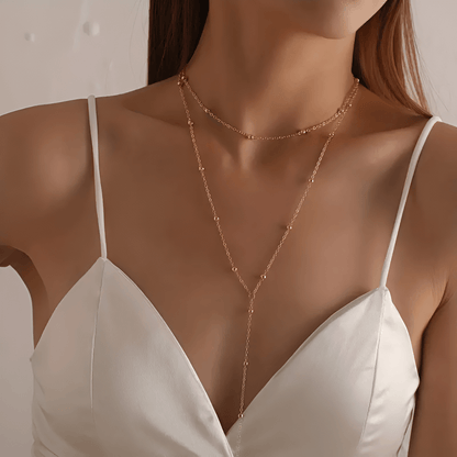Ketting dames | Gelaagde gouden ketting met fijne details