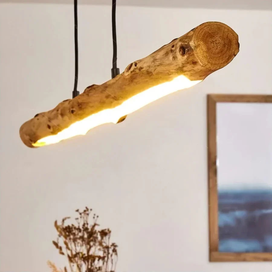 LUMORA – Dimbare houten hanglamp met warm LED licht