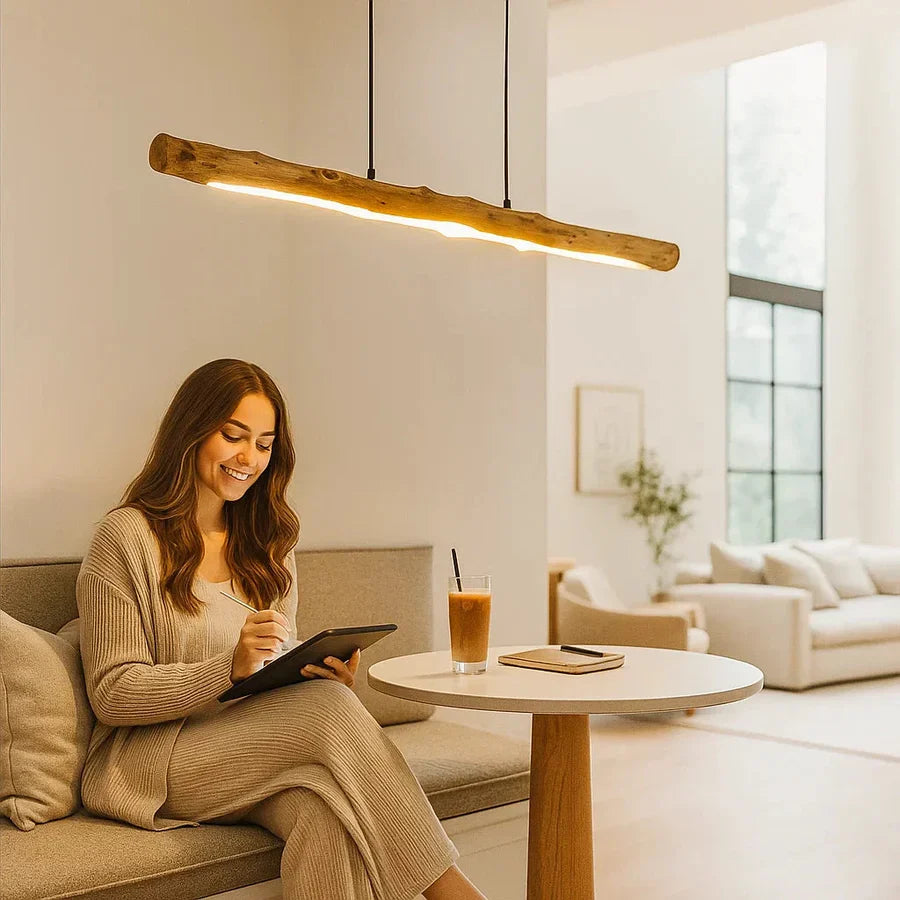 LUMORA – Dimbare houten hanglamp met warm LED licht