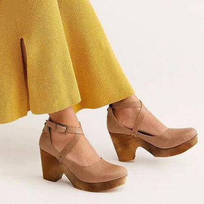 Women Elegant Closed Toe Wedge Heels