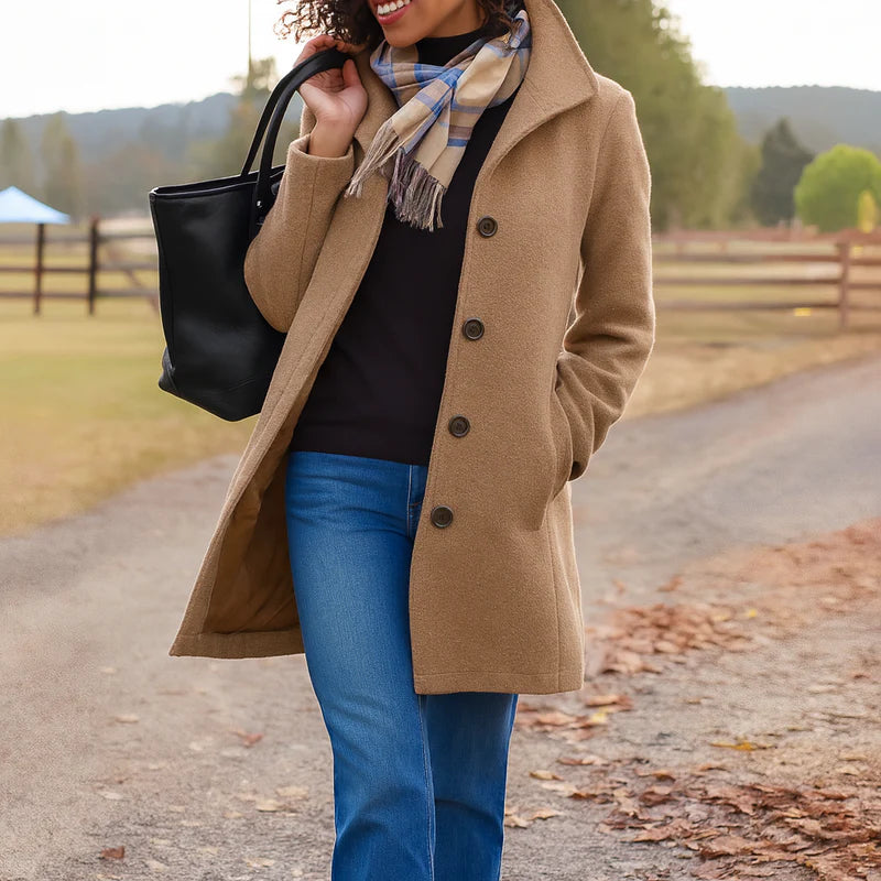 Aubrey | Classic Coat with Buttons for Women | Lunarafi