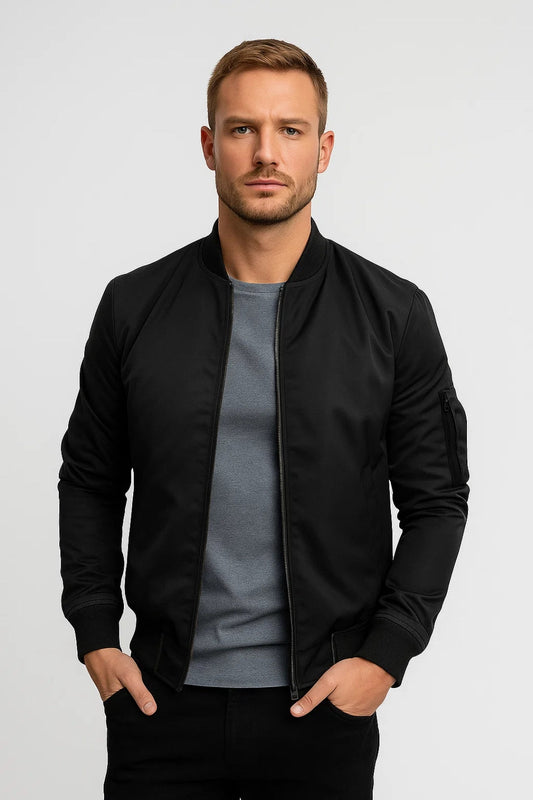 Kimo Herren Bomberjacke – Zeitloser Stil mit Reißverschlussdetails 0