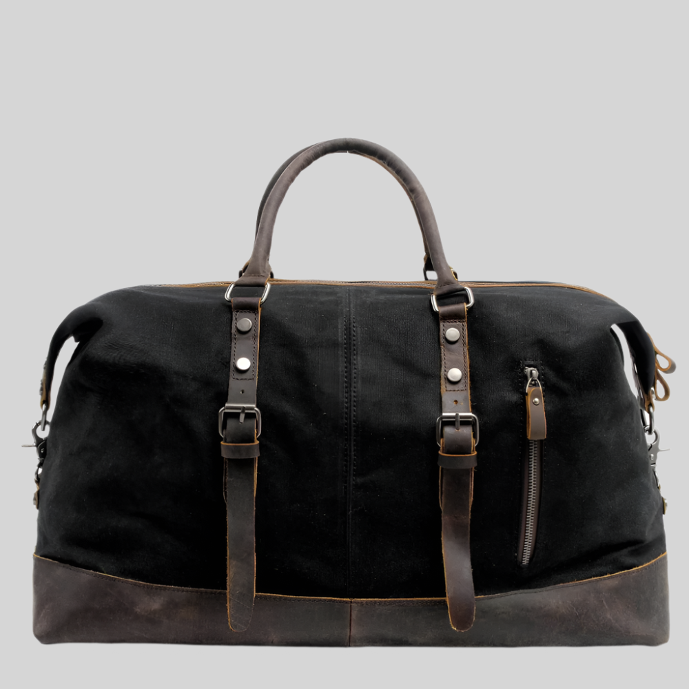 Weekend Bag | Canvas, Leather Trim | Travel Duffel Bag