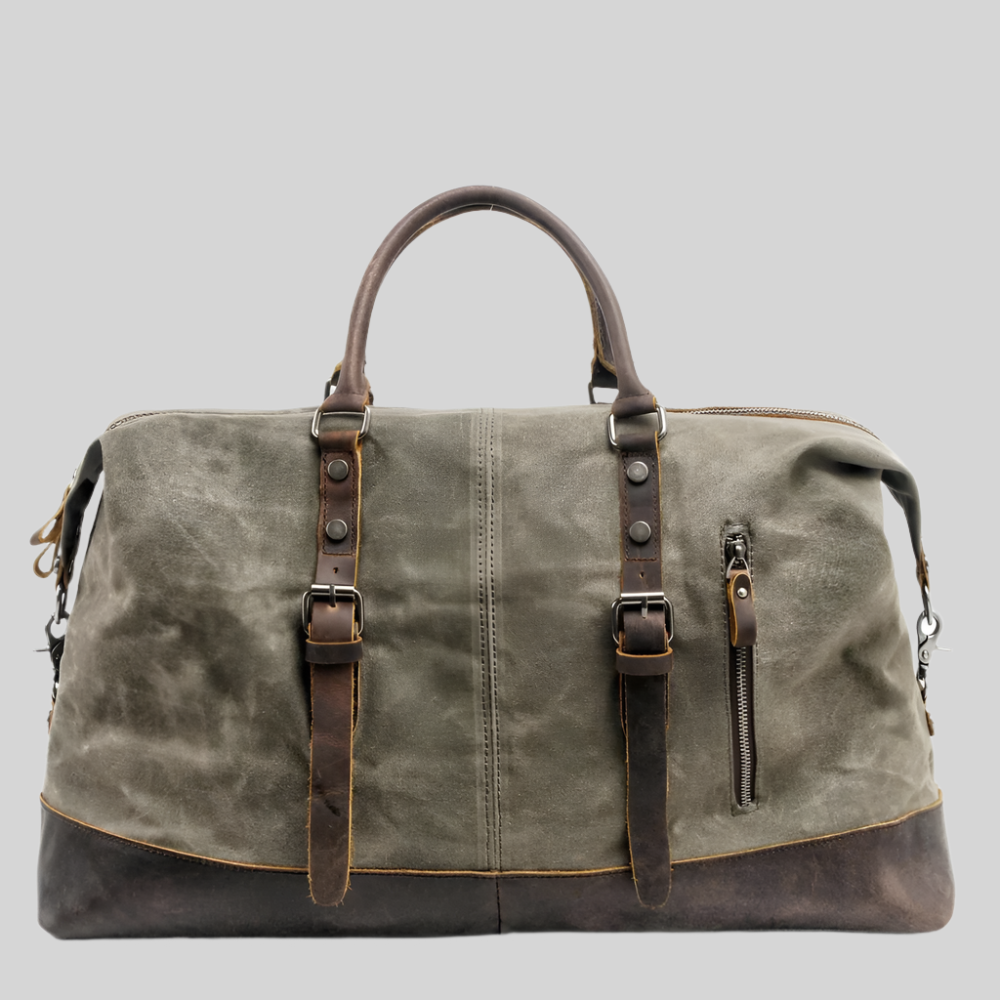 Weekend Bag | Canvas, Leather Trim | Travel Duffel Bag
