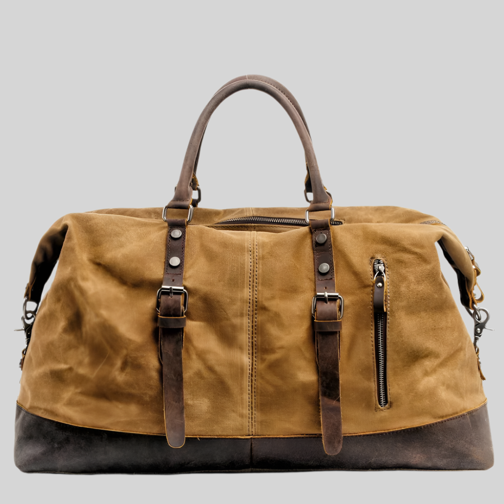 Weekend Bag | Canvas, Leather Trim | Travel Duffel Bag