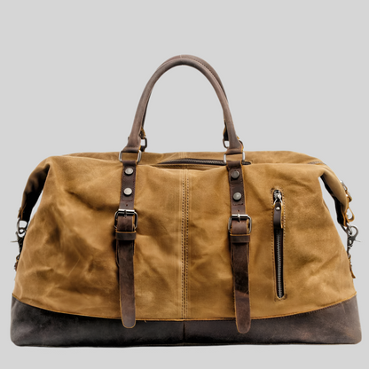 Weekend Bag | Canvas, Leather Trim | Travel Duffel Bag