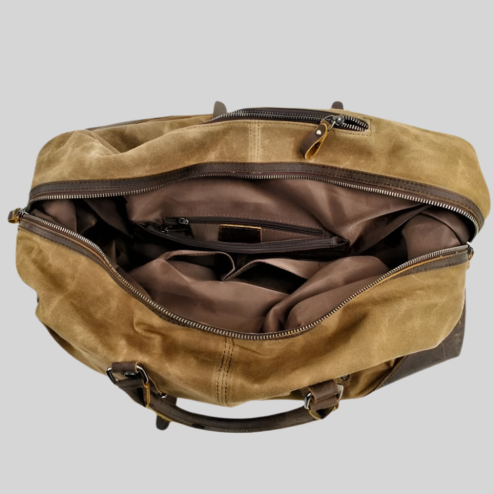 Weekend Bag | Canvas, Leather Trim | Travel Duffel Bag