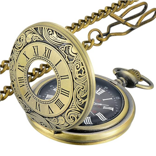 Klassische Herren-Taschenuhr | Vintage | Quarzwerk | GoldZeiger