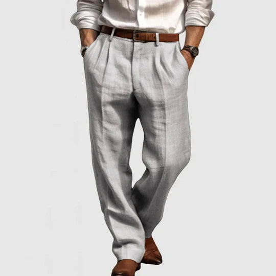 Klassische Herren-Freizeithose aus Baumwoll-Leinen mit Atmungsaktiver Passform | Vielseitige Hose für Komfort und Stil 4