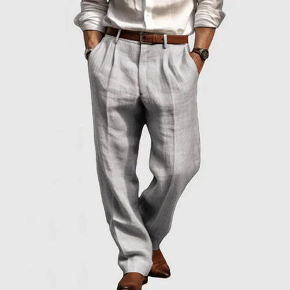Klassische Herren-Freizeithose aus Baumwoll-Leinen mit Atmungsaktiver Passform | Vielseitige Hose für Komfort und Stil 4