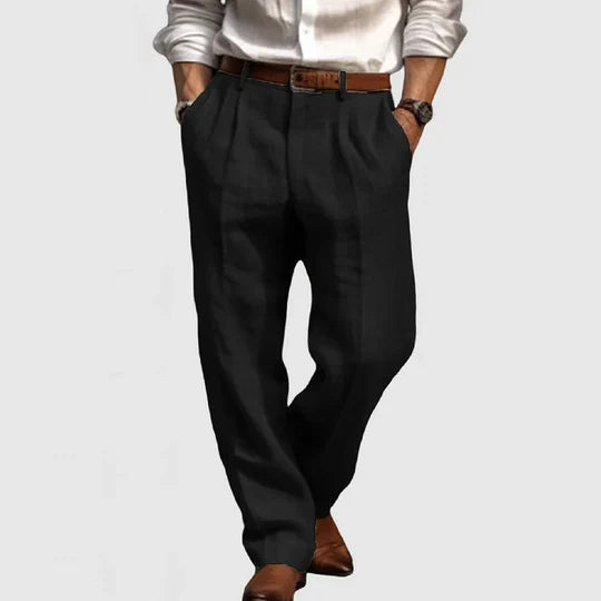 Klassische Herren-Freizeithose aus Baumwoll-Leinen mit Atmungsaktiver Passform | Vielseitige Hose für Komfort und Stil 5