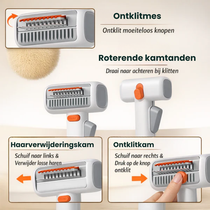 KlitFree – 2-in-1 Kattekam mod Filtre & Løse Hår