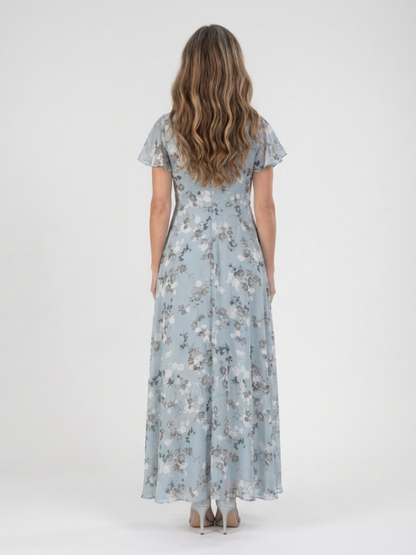 Ismeria | Florales Chiffon-Maxikleid