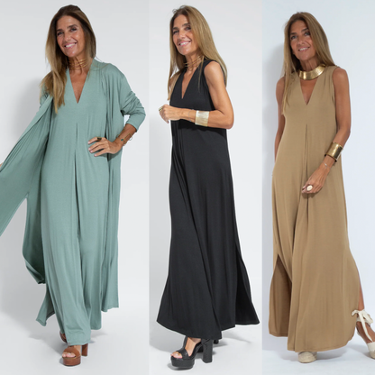 Tweedelige Afslankende Jurk met Vest – Loreen