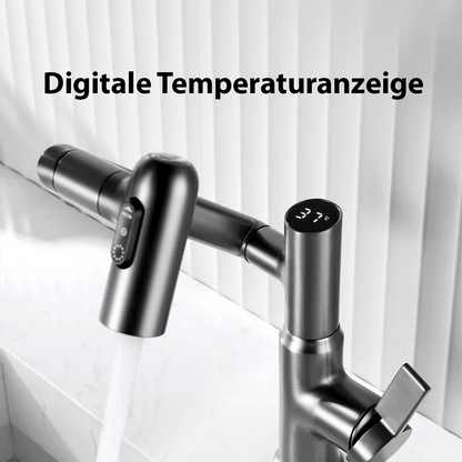 Küchenarmatur 360° Schwenkbar | Temperaturanzeige | Höhenverstellbar | Aquova