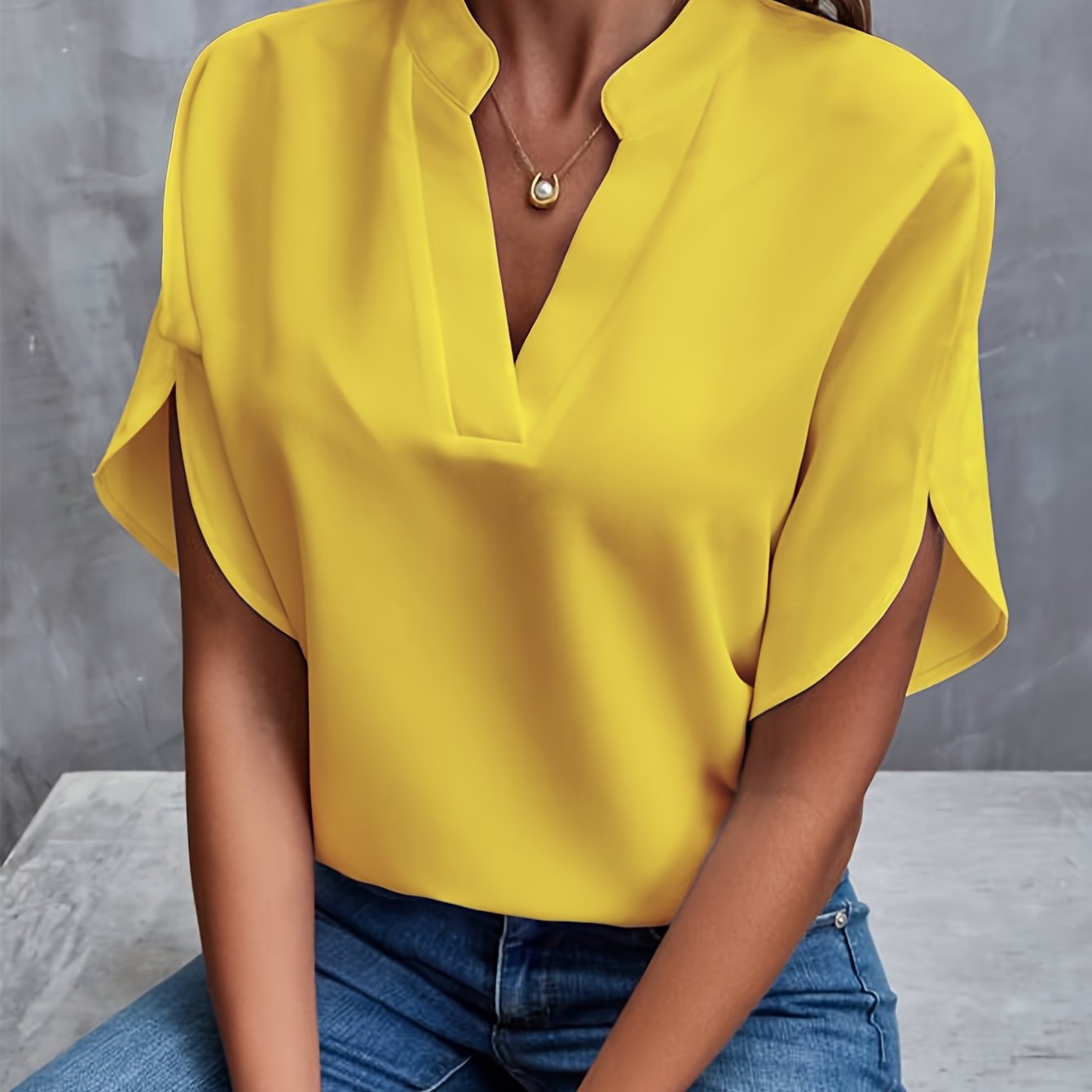 Unifarbene Bluse für Damen 9