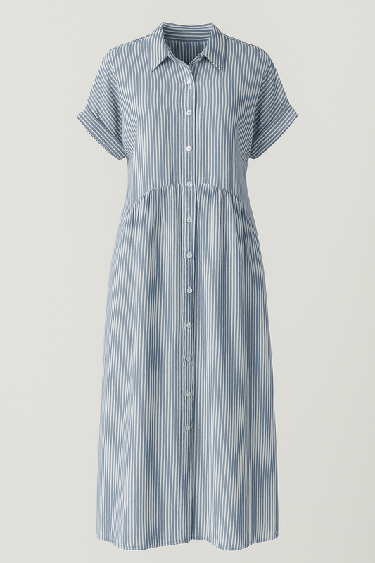 Chic Women's Midi Dress with Handy Pockets