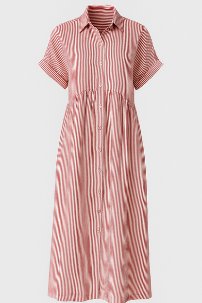 Chic Women's Midi Dress with Handy Pockets