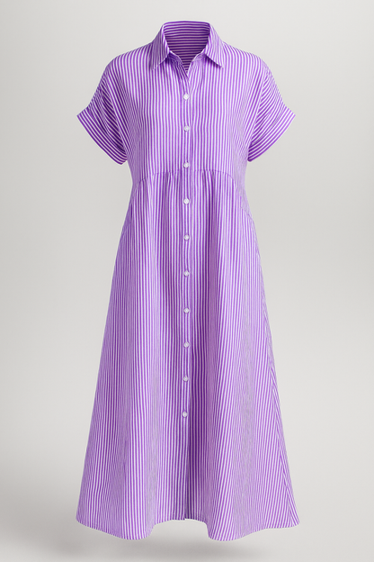 Chic Women's Midi Dress with Handy Pockets