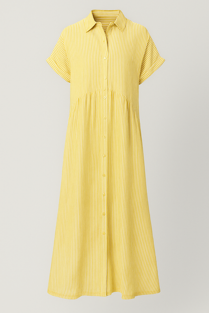 Chic Women's Midi Dress with Handy Pockets