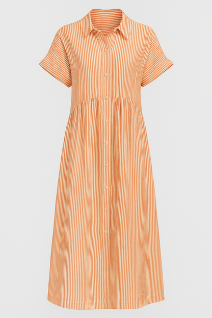Chic Women's Midi Dress with Handy Pockets