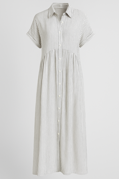 Chic Women's Midi Dress with Handy Pockets