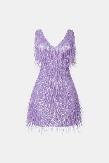 Kyrie – Beaded Fringe Sequin Mini Dress