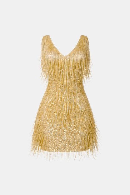 Kyrie – Beaded Fringe Sequin Mini Dress
