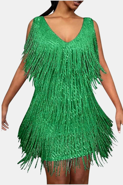 Kyrie – Beaded Fringe Sequin Mini Dress