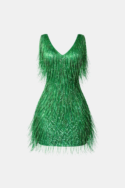 Kyrie – Beaded Fringe Sequin Mini Dress