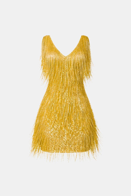 Kyrie – Beaded Fringe Sequin Mini Dress