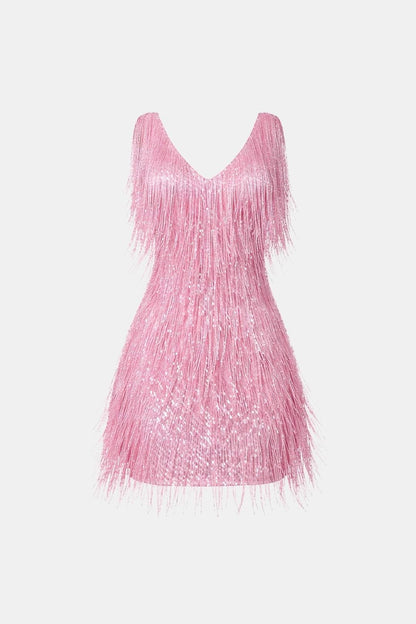 Kyrie – Beaded Fringe Sequin Mini Dress