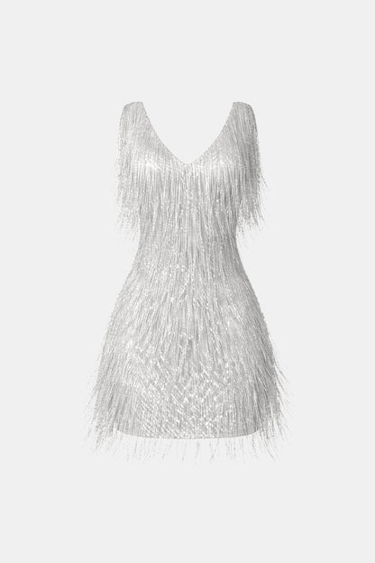 Kyrie – Beaded Fringe Sequin Mini Dress