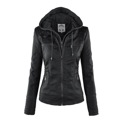 Julia | Women Hooded Zip-Up casual Biker jacket