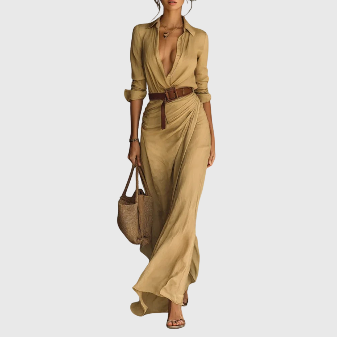 Thames – Elegantní zavinovací maxi šaty