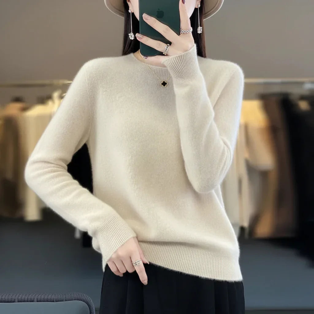 Eleganter Kaschmirpullover für Damen – Rundhals und Warm