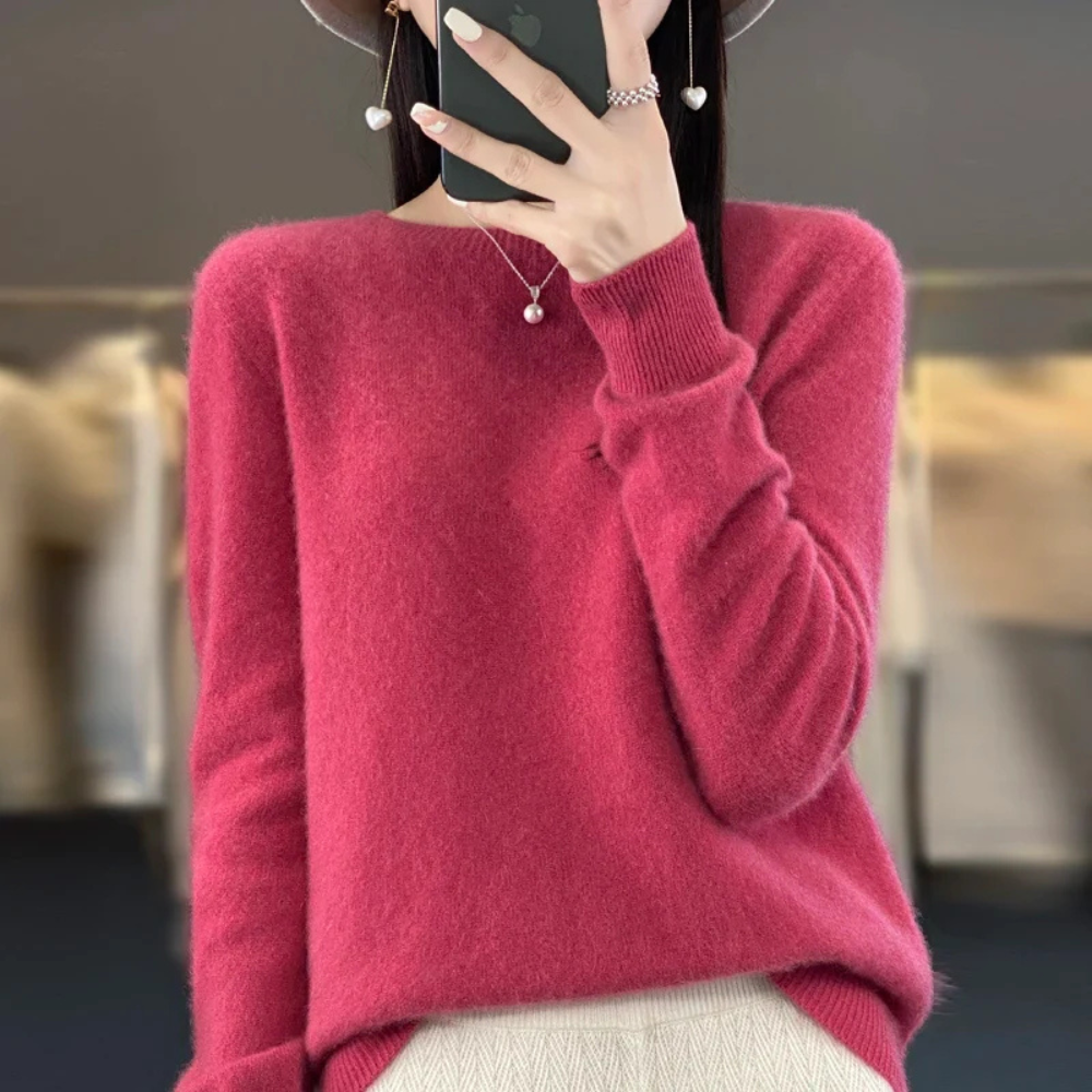 Eleganter Kaschmirpullover für Damen – Rundhals und Warm