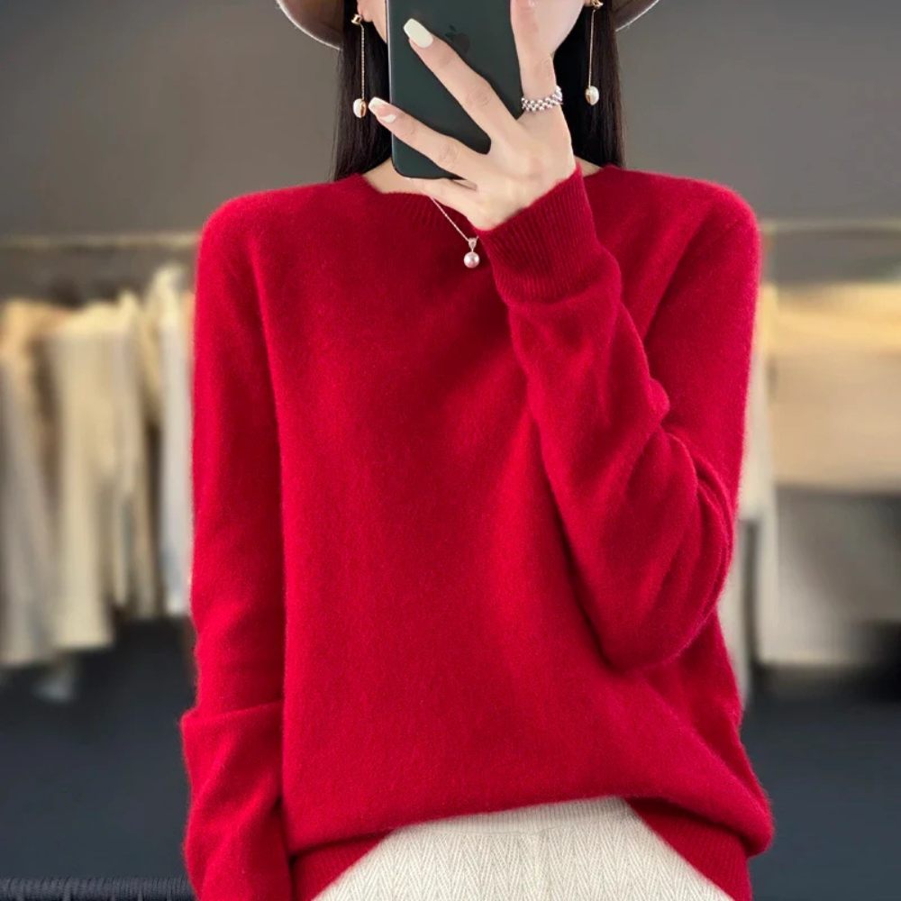 Eleganter Kaschmirpullover für Damen – Rundhals und Warm