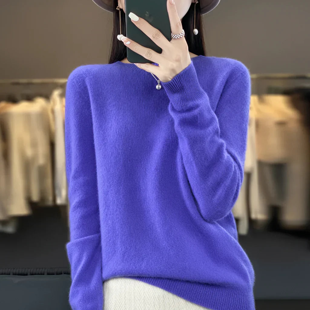 Eleganter Kaschmirpullover für Damen – Rundhals und Warm