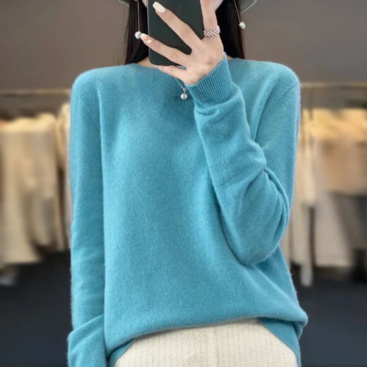 Eleganter Kaschmirpullover für Damen – Rundhals und Warm
