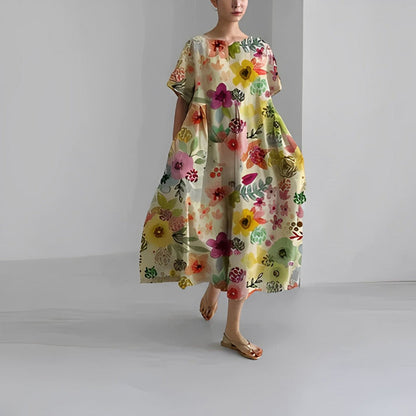 Jacklyn | Women Relaxed styl Flower Midi dress